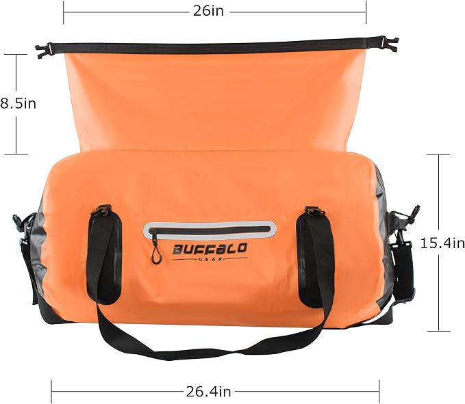 Buffalo Gear Waterproof Duffle Bag 40L 60L 80L Roll-top Dry Bag Heavy Duty Waterproof Duffel Travel Bag for Kayaking Rafting Boating Fishing Camping - Image 6