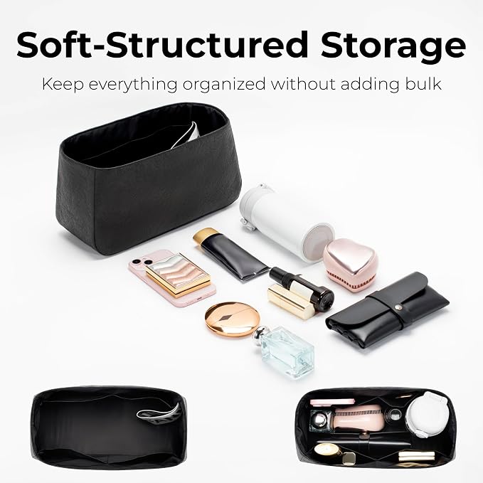 Purse Organizer Compatible with YSL Le 5 à 7 Supple Large | Handcrafted DuPont™ Tyvek®,Lightweight Hobo Organizer Insert, 1:1 Custom Fit,Matte Black,Ideal for Work and Everyday Use - Image 7