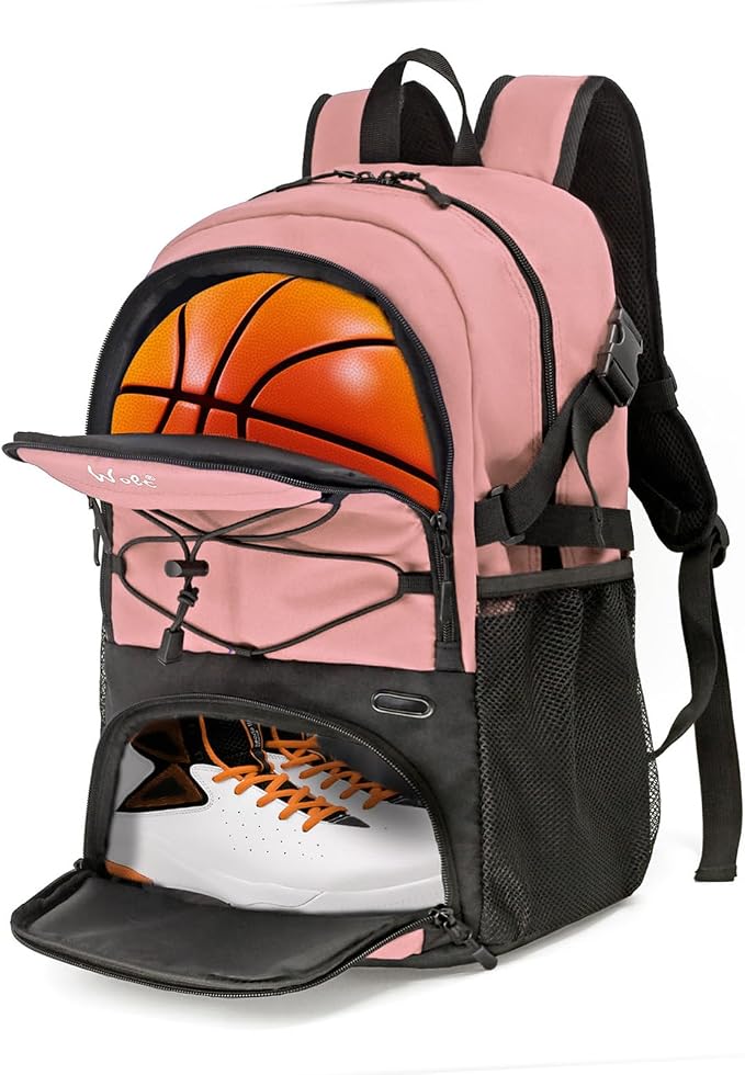 WOLT Basketball Backpack Large Sports Bag with Separate Ball Holder & Shoes Compartment, Best for Basketball, Soccer,Gym by WOLT