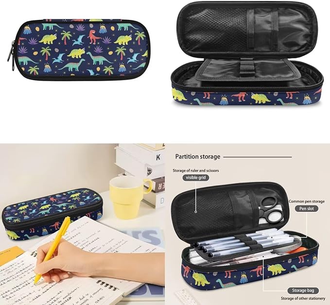 Dinosaur Boys Bookbag Kids Backpack for Boys Elementary Kindergarten Preschool School Bag Set with Lunch Box and Pencil Case, 3Pcs - Image 6