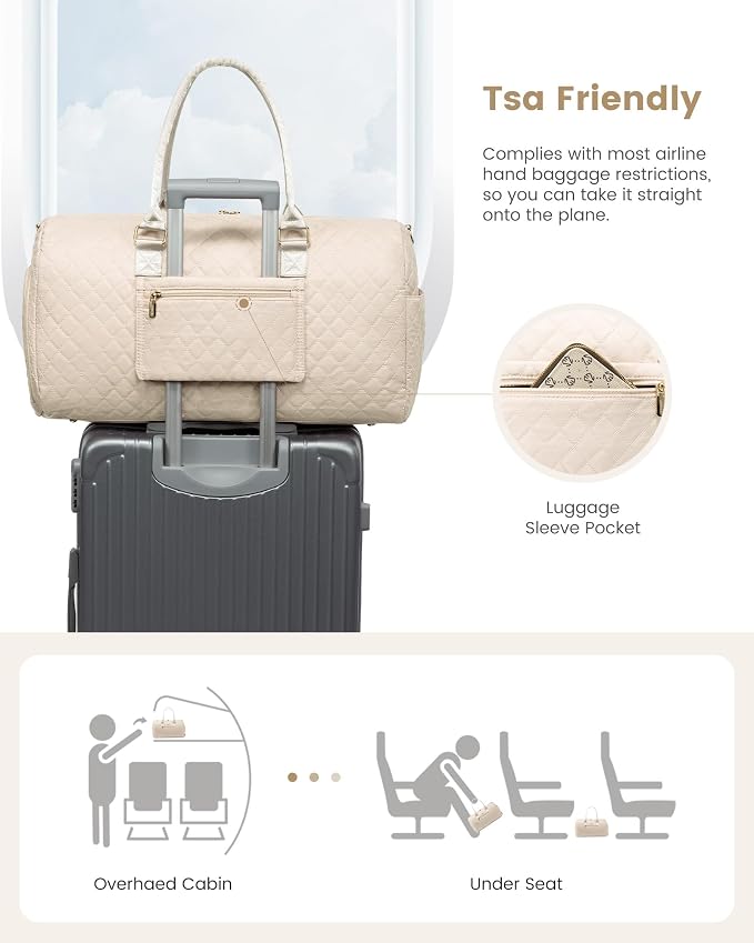 LOVEVOOK Travel Duffle Bag, Weekender Bag for Women with Toiletry Bag, Carry on Overnight Bag with Shoe Compartment, Gym Duffel Bag with Wet Pocket, Mommy Hospital Bags for Labor and Delivery - Image 7