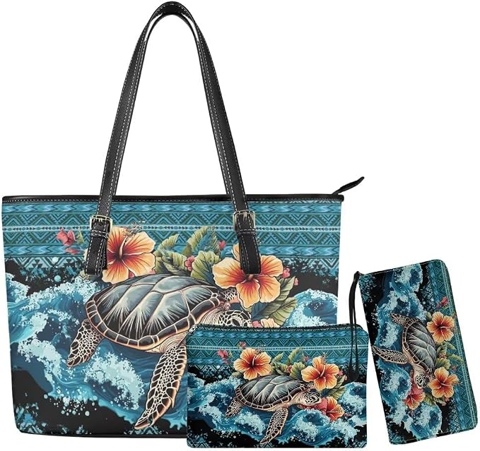 Women Purse Handbags Wallet Sets Leather Shoulder Tote Bag for Women,Top Handle Purse with Wrist Wallet Bag by Unknown
