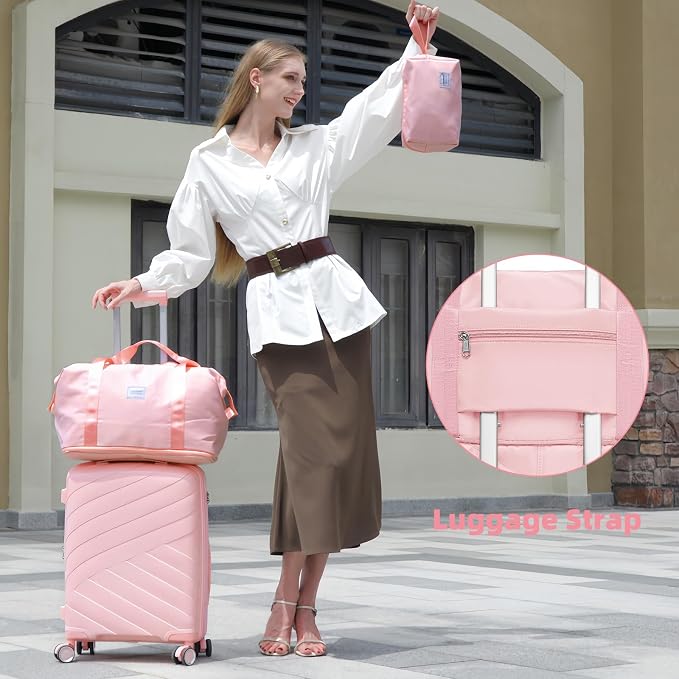 Carry On Luggage 22x14x9 Airline Approved, 20 Inch Expandable Hardshell Luggage Carry-on Suitcases with Spinner Wheels, Carry On Suitcase Set for Women (PINK) - Image 2