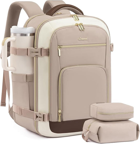 LOVEVOOK Travel Backpack For Women Flight Approved, 50L Carry On Backpack, TSA Personal Item Travel Bag for Airplanes Fit 18 Inch Laptop, Business Weekender Overnight Waterproof Daypack with 3 Cubes by LOVEVOOK