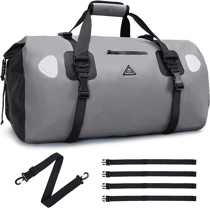 Haimont Waterproof Duffel Bag Roll-top Dry Duffel Bag with Quick-fixed Straps for Motorcycling, Rafting, Boating, SUP, Kayaking, Travel, 50L/70L by Haimont