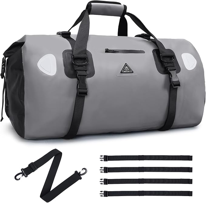 Haimont Waterproof Duffel Bag Roll-top Dry Duffel Bag with Quick-fixed Straps for Motorcycling, Rafting, Boating, SUP, Kayaking, Travel, 50L/70L by Haimont