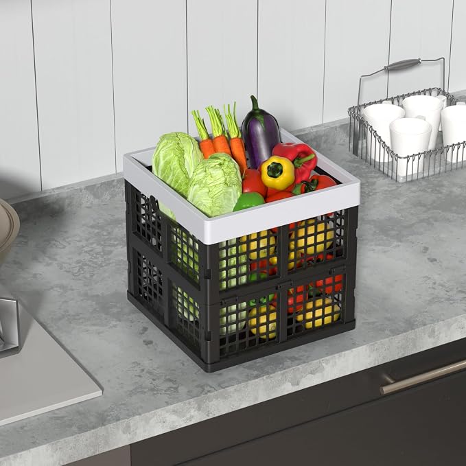 18 L Collapsible Milk Crates, Plastic Stackable Storage Crate, 3-Pack - Image 3