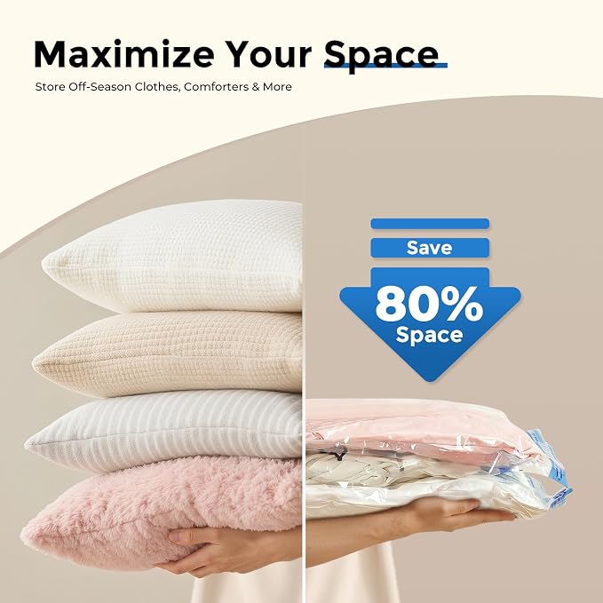 ETENWOLF Vacuum Storage Bags for Travel, Vacuum Seal Bags for Clothes and Travel, Space Saver Bags in Multiple Carry-On Sizes, Perfect for Luggage and Suitcases, 20 Combo - Image 3
