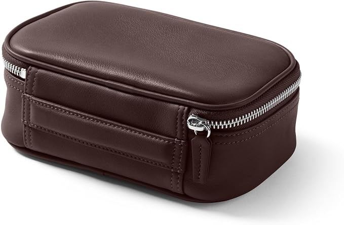 Leatherology Brown Small Travel Organizer - Zipped mesh storage pocket, elastic loops for organization, compact travel size - Image 6