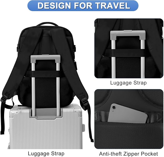 coofay Expandable Backpack For Traveling On Airplane Carry On Backpack For Women Men Airline Approved Personal Item Bag For Airlines Gym Bag For Women With Shoe Compartment - Image 6