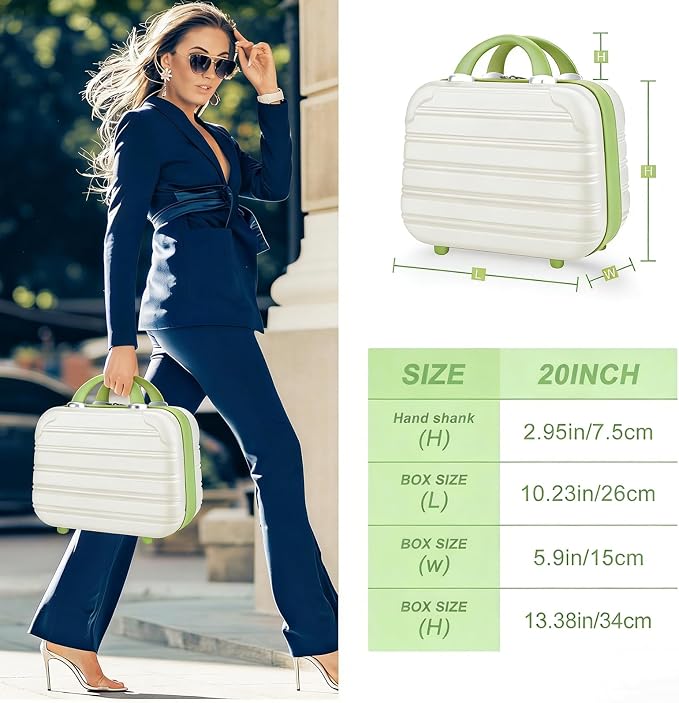 14 Inch Hardshell Makeup Train Case PC+ABS Cosmetic Organizer Travel | Toiletry Bag Makeup Storage Box Portable Beauty Case with Elastic Strap for Women - Image 3