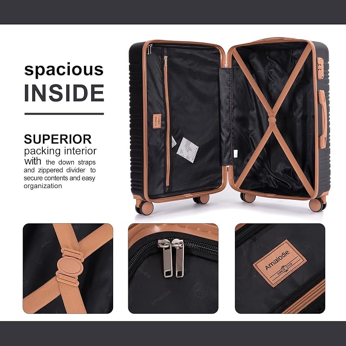 Luggage Sets 3 Piece,Suitcases with Double Spinner Wheels and TSA Lock,Hardcase 5 set Luggage with Travel Duffel Bag,Carry On Luggage Set - Image 8