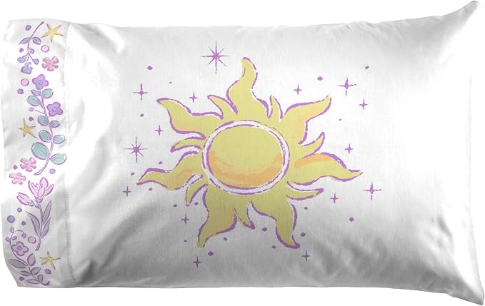 Jay Franco Kids Sheet Set with Fitted, Flat Sheets & Pillow Cover - Ultra-Soft Bedding with Pillowcase for Room Decor, Purple - Disney Princess Rapunzel, 3 Piece Twin - Image 4