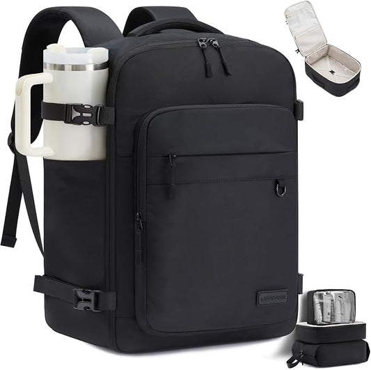 LOVEVOOK 40L Carry on Backpack, Large 17 Inch Travel Backpack for Women Men, Personal Item Bag Airline Approved with 3 Packing Cubes, Hiking Backpack Waterproof Weekender Essentials Casual Daypack by LOVEVOOK