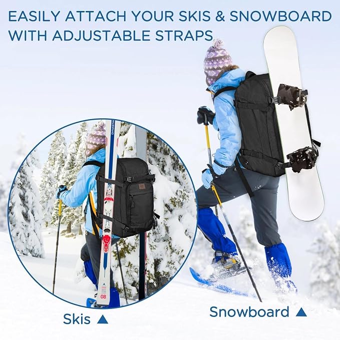 WOLT Ski Boot Bag Backpack - 50L Snowboard Boot Bag for Air Travel for Snow Boots, Ski Helmet, Gloves, Goggles, Skiing Gear - Image 6