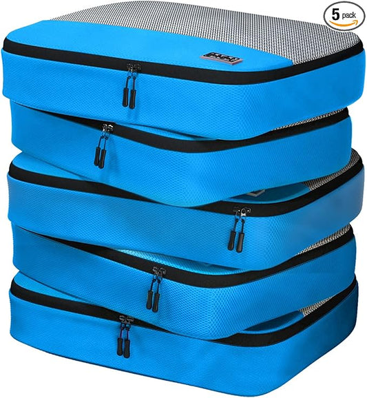 Large Packing Cubes for Travel - 5pc Packing Cubes for Suitcases - Lightweight Luggage Organizer Bags (Non-Compression) by DotDot