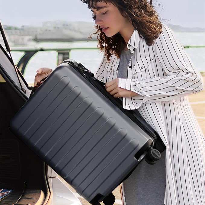 NINETYGO Large Checked Luggage 28 Inch, Checking In Luggage with Smooth Spinner Wheels, Lightweight, Hard Shell PC Suitcase, Lightweight Travel Luggage, TSA Approved (Grey, Rhine Basic) - Image 3