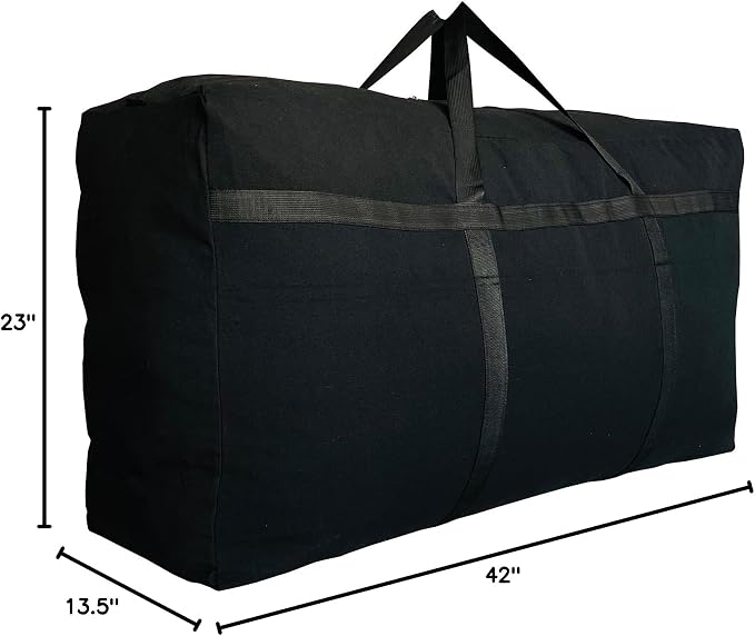 DoYiKe Extra Large Canvas Storage Duffle Bag, Duffel Bag for Travel Black 210L - Image 8