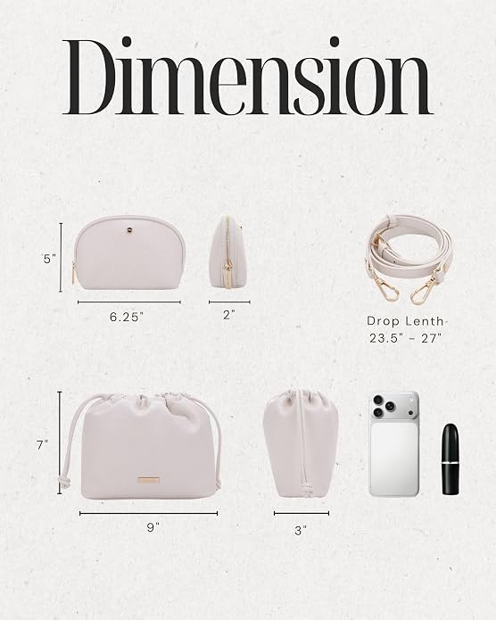 Mali+Lili Lola Beauty Bag Duo, Makeup Bag Travel Cosmetic Bag Set of 2, Vegan Leather Purse Crossbody Bags for Women and Girls, Cute Makeup Pouch, Travel Pouch, Crossbody Purses for Women | Duo - Image 3