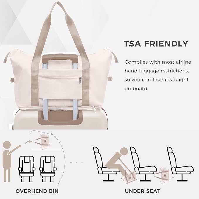 4-Piece Luggage Set, Suitcase with TSA Lock Travel Duffel Bag Wet-Dry Toiletry Bag,Golden - Image 5