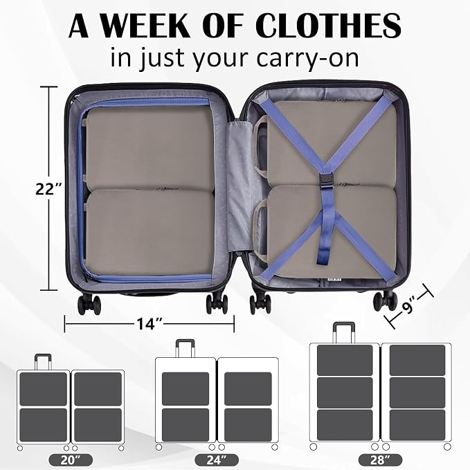 Large Compression Packing Cubes for Travel Accessories, 2 Set Compression Bags Travel Cubes for Packing Suitcase Luggage Organizer Bags Set, Khaki - Image 5