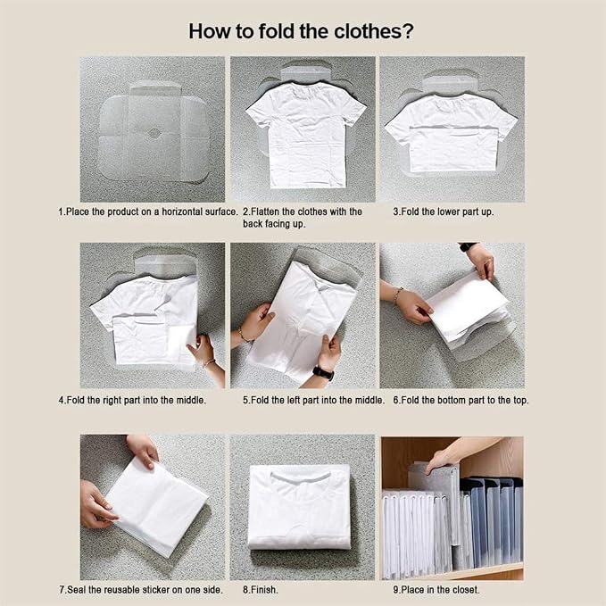 Clothes Folding Board, 5 Pack Multipurpose Shirt Pants Coat Sweater Clothes Organizer, Easy and Fast Flipfold Clothes Folder, Plastic Transparent Laundry Folder Board Travel Folding Board (S) - Image 3