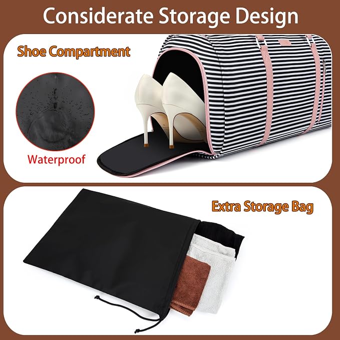 Convertible 2-in-1 Garment Bags for Travel, Carry On Garment Duffle Bag With Shoe Compartment Large Weekender Bag for Women Men Hanging Suitcase Suit Travel Duffel Overnight Bags 4pcs Set - Image 2