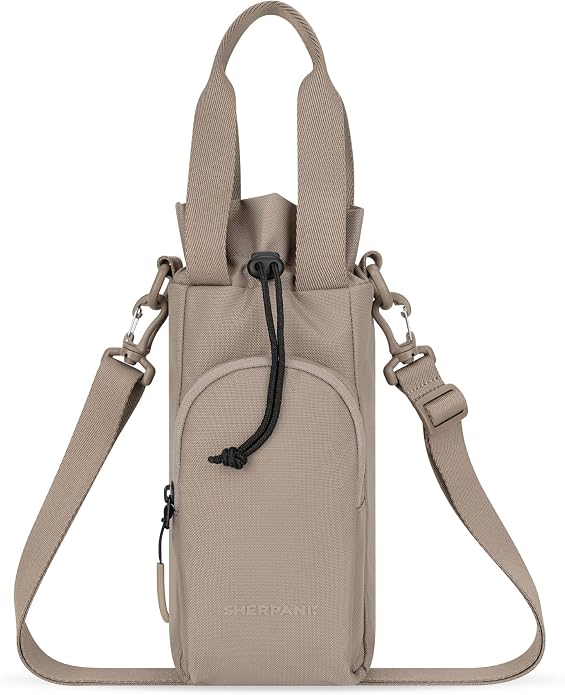 Sherpani Izzie, Water Bottle Crossbody, 32oz Bottle Carrier Bag | Bottle Holder Sling with Phone Pocket, Cross Body Drink Carrier Men Women, RFID Protection for Hiking Camping, Travel Gift by SHERPANI
