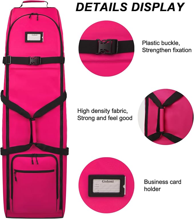 Goloni Golf Travel Bag with Wheels, Airline Golf Travel Case, Padded Rolling Golf Bag with Shoe Compartment - Image 3