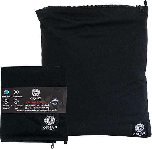 Waterproof Sweaty Clothes Bag Antimicrobial Wet Dry Pouch Inhibits Bacteria & Smelly Odor from Dirty Sport Laundry & Swimsuits for Fresh Gym Bag & Travel Luggage 14.5 X 17 inch Eco Made In USA by Ornadi