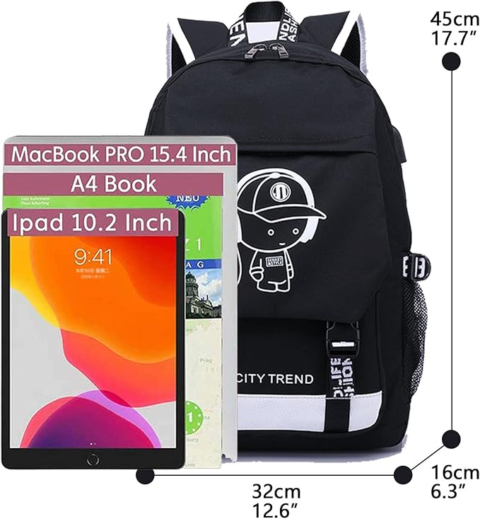 Asge Large Teens School Backpacks Waterproof Nylon Football Printing for 8-15 Years Boys & Girls - Image 2
