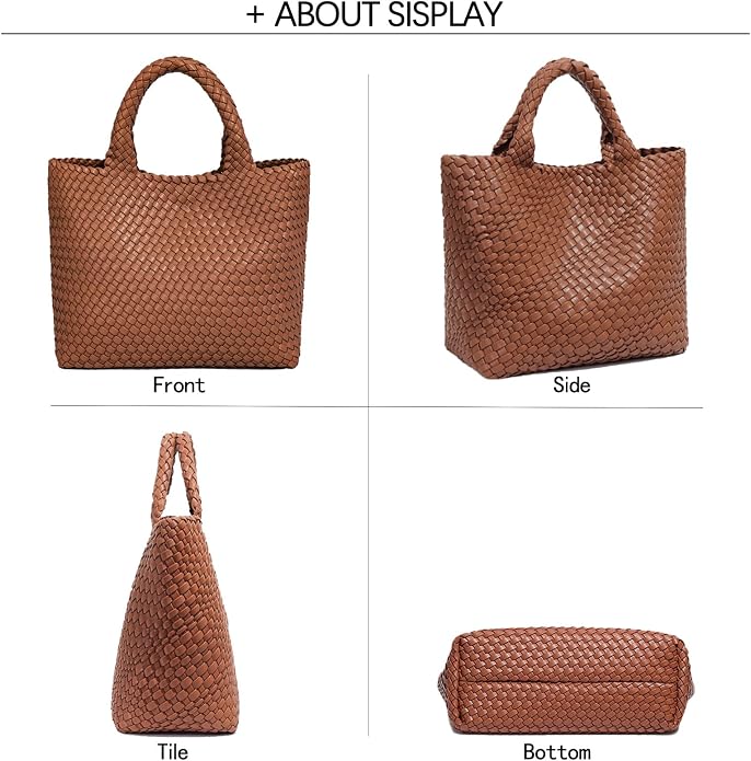 JINMANXUE Fashion Woven Bag Shopper Bag Travel Handbags and Purses Women Tote Bag Large Capacity Shoulder Bags - Image 7