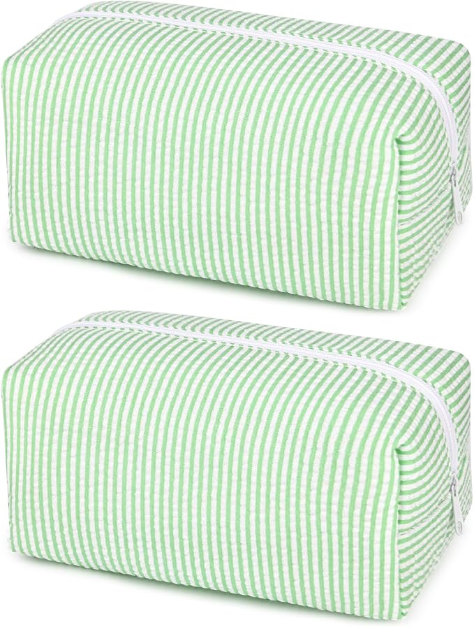 SOIDRAM 2 Pack Makeup Bag for Women, Green Makeup Pouch Small Cosmetic Bag Travel Toiletry Organizer for Skincare, Brushes & Essentials - Image 7