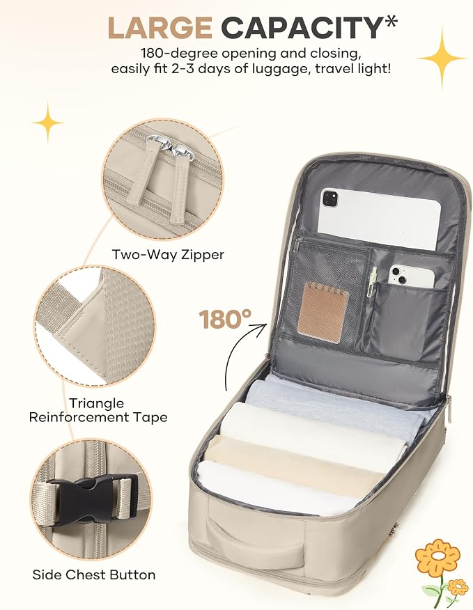 coofay Travel Backpack For Women Men Airline Approved Carry On Backpack Flight Approved Waterproof Sports Luggage Backpack Casual Daypack Small Hiking Backpack - Image 5