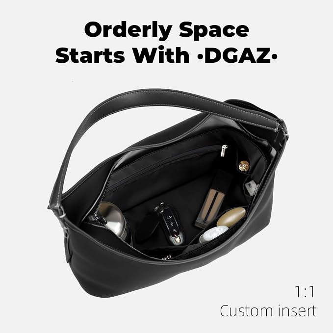 DGAZ Lightweight Purse Organizer Insert for GYARD-HoboBags,silk and DupontPaper handbag inner for Luxury Bag(Black,HoboBag) - Image 8