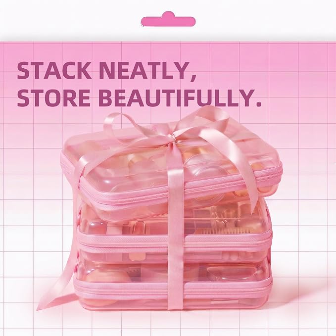 CoiiJoii 6Pcs Large Clear Hard Shell Zippered Case, Diaper Bag Organizing Pouches, Waterproof Cosmetic Bag, Toiletry Bag Storage Organizer Bins. - Image 4