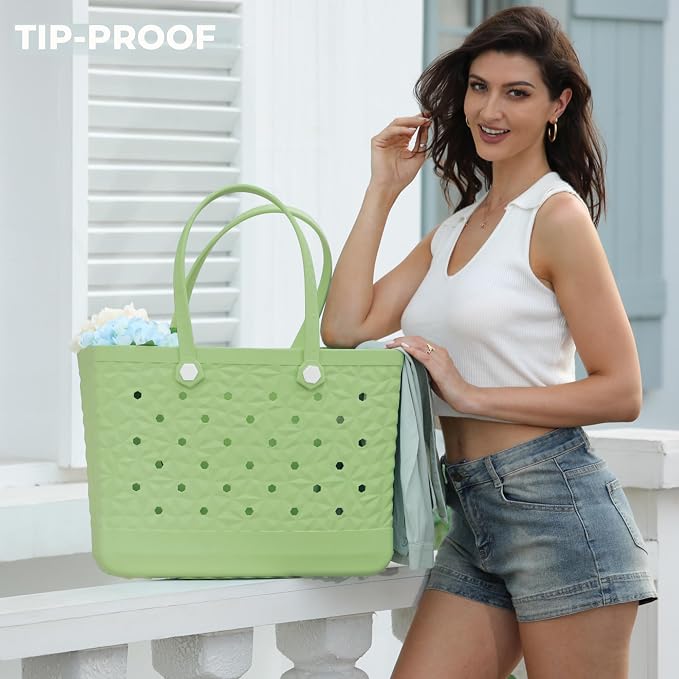 Rubber Beach Tote Bag Waterproof Tip-Proof Outdoor Tote Bag for the Beach Boat Pool Sports - Image 2