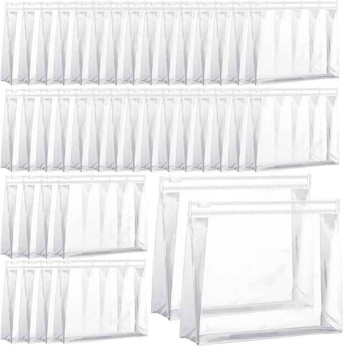 Xuniea 100 Pcs Mini Clear Makeup Bag PVC Small Travel Toiletry Organizer Pouches Bulk Waterproof Transparent Plastic Cosmetic Bag with Zipper for Women Men Travel(8.6'') by Xuniea