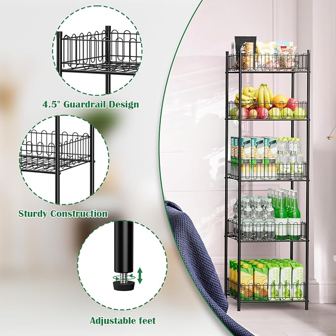OYEAL Soda Can Organizer for Pantry 5 Tier Water Bottle Organizer Holder for Tumbler Travel Mug Cup, Freestanding Can Storage Organizer for Pantry Kitchen Living Room Organization - Image 3