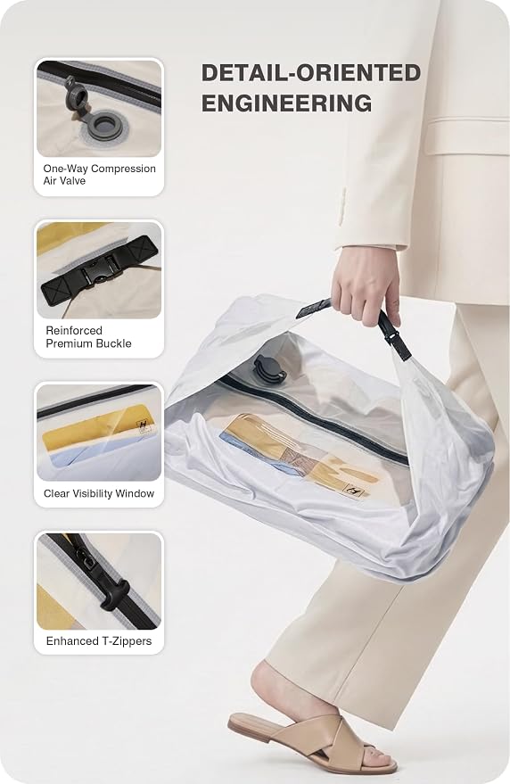 AirVault Vacuum Storage Bags for Travel with Air Pump, Waterproof Compression Packing Bag for Carry On Suitcase & Backpack, IPX8 Travel Organizer (12L Pouch, 2-Pack) - Image 7
