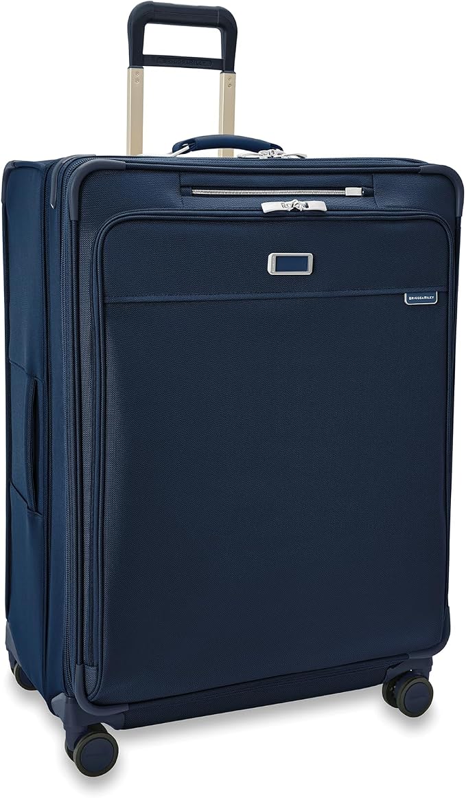 Briggs & Riley 31" Extra Large Expandable Spinner - Checked Luggage for Travel, Suitcases with Wheels, Softside Rolling Bag for Men & Women, Self-Repairing Zipper - Baseline Collection, Navy by Unknown
