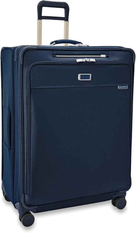 Briggs & Riley 31" Extra Large Expandable Spinner - Checked Luggage for Travel, Suitcases with Wheels, Softside Rolling Bag for Men & Women, Self-Repairing Zipper - Baseline Collection, Navy by Unknown
