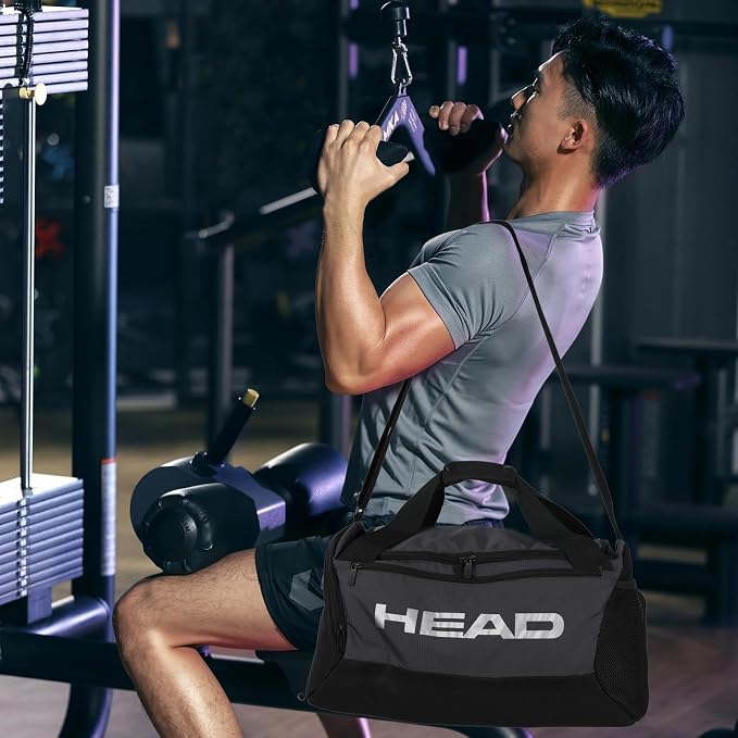 HEAD 45L Gym Duffel Bag with Separate Shoe Compartment & Wet Pocket for Men | Waterproof, Large Openning, with side pocket&inner large zipper pocekt, for Sport, Workout, Fitness, Swimming, Travel - Image 3