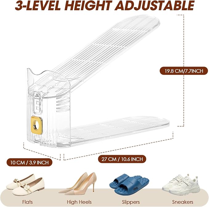 36 Pack Shoe Slots Organizer for Closet, Adjustable Shoe Stackers for a Pair of Shoes Shoe Rack Storage Shoe Space Saver 50% Shoe Shelf Display Holder for Closet - Image 3