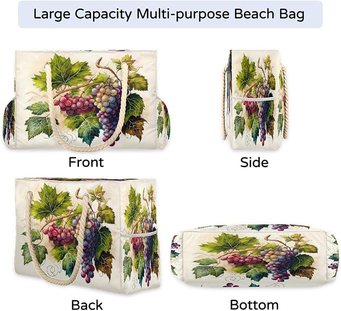 Large Beach Bag with Zipper Beach Bags for Women Water Resistant Swim Pool Bag - Image 5