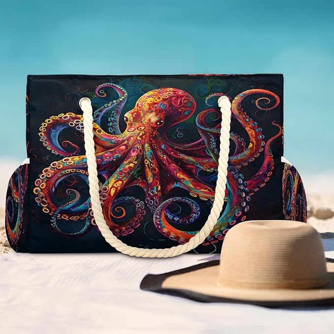 Large Beach Bag with Zipper Beach Bags for Women Water Resistant Swim Pool Bag - Image 3