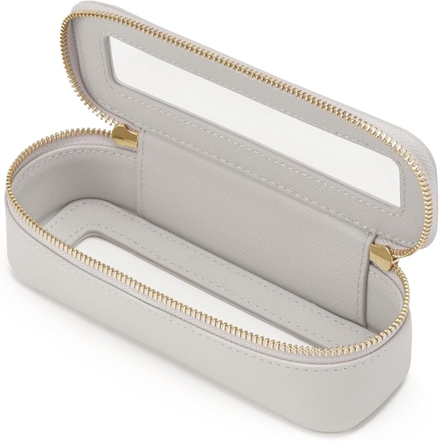 Popvibe Slim Makeup Brush Bag Travel Clear Toiletry Bag for Women Cute Make Up Bag for Traveling Cosmetic Bag Organizer Waterproof Tansparent Beauty Makeup Case Blue Gray by POPVIBE