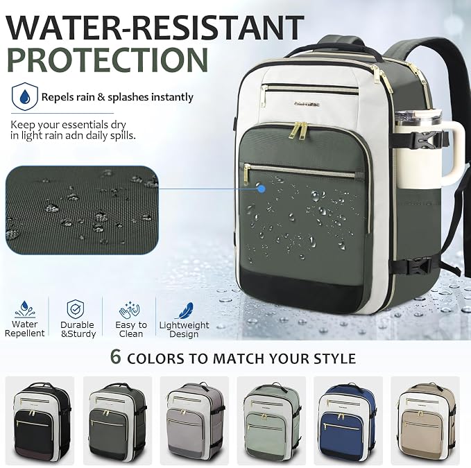 EMPSIGN 40L Travel Backpack for Women & Men | Airline Approved Carry On, TSA Personal Item Bag, Waterproof, Overnight Weekender Essentials, Fits 17" Laptop - Image 6