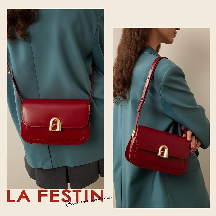 LAFESTIN Genuine Leather Shoulder Bag for Women with Adjustable Strap, Crossbody Purses For Women, Designer Inspire Handbags - Image 2