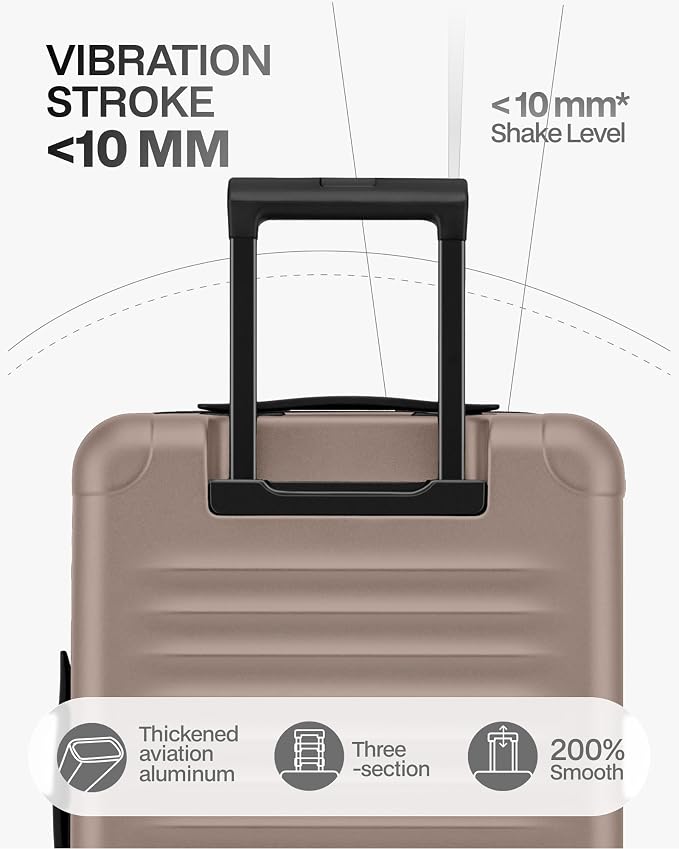 Coolife Carry On Luggage Suitcase : 22x14x9 Airline Approved Travel Luggage with Spinner Wheels, Front Pocket Expandable Hardshell Suitcases with TSA Lock Apricot - Image 5